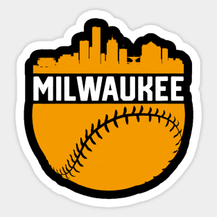 Downtown Milwaukee Wisconsin Skyline Baseball Sticker